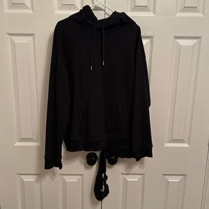 Helmut Lang black deconstructed hoodie size Large